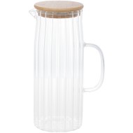 Jarra 1,1l De Vidro Com Tampa Em Bambu